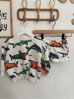 Zara - shark matching set - boys 2-3y
